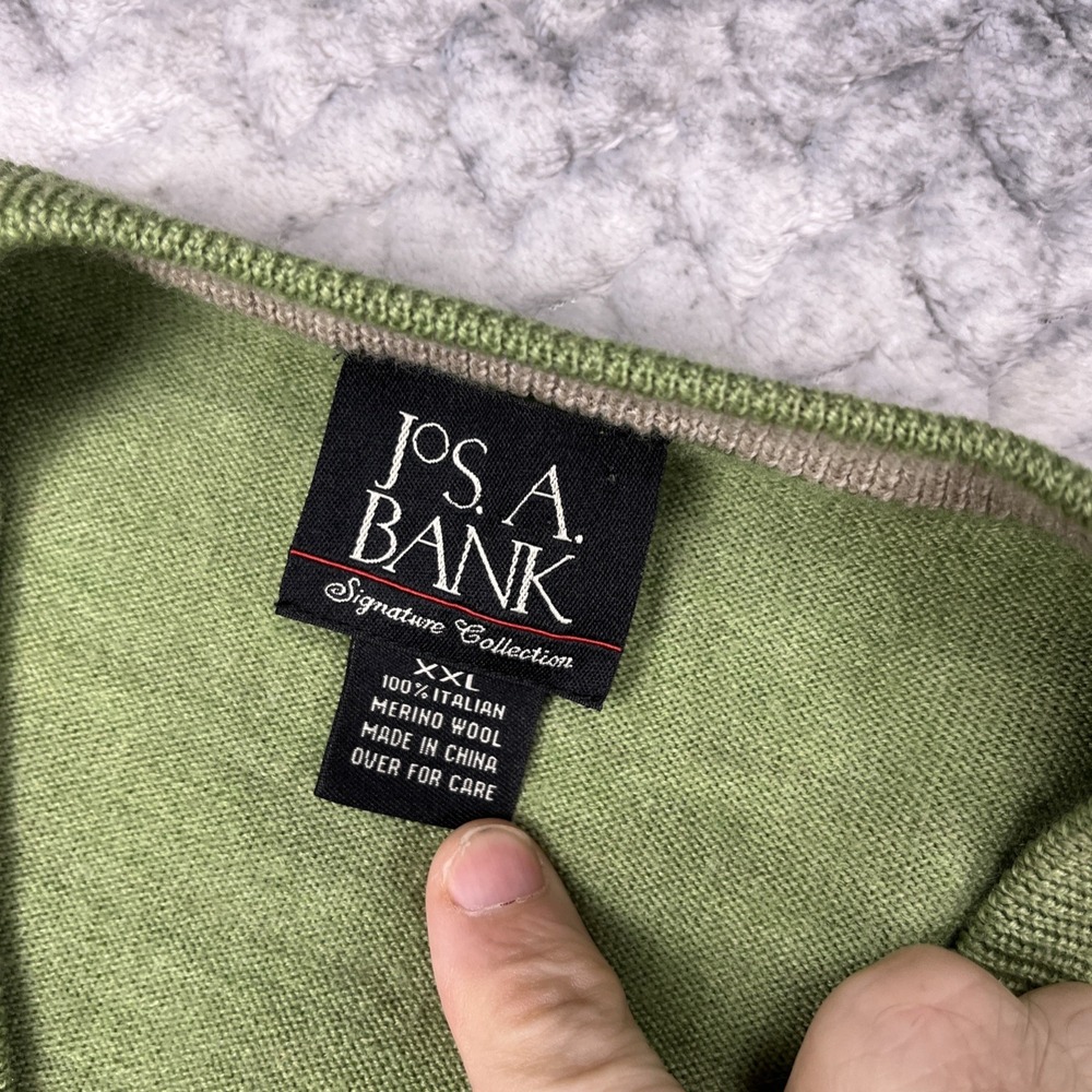 Jos. A. Bank Signature Collection 100% Merino Wool Pullover Sweater XXL Green - Picture 3 of 8